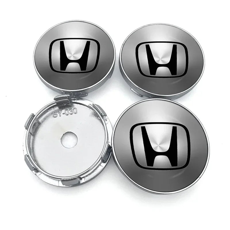 4pcs 60mm Car Wheel Center Hub Cap Rim Cover Emblem Stickers For Honda Civic Fit Jazz Accord Pilot Passport Stepwgn CRV BRV HRV