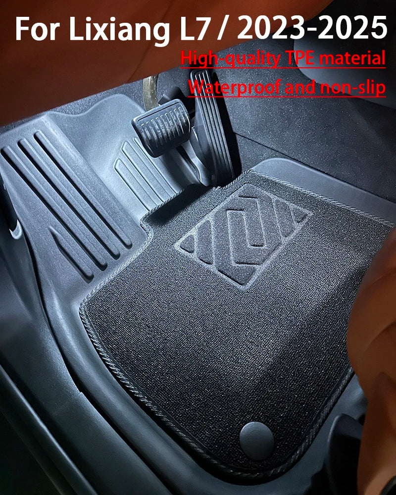 Wholesale Car Floor Mats for Lixiang L7 2023 2024 2025 Waterproof Non-slip Foot Pad TPE Car Carpet Black Floor Liners Trunk Mats