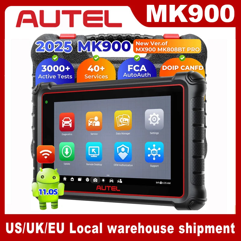 Autel MaxiCOM MK900 OBD2 Scanner Code Reader DoIP CAN FD Active Test Car Diagnostic Tool Code Reader OBDII Key Coding PK MX808S