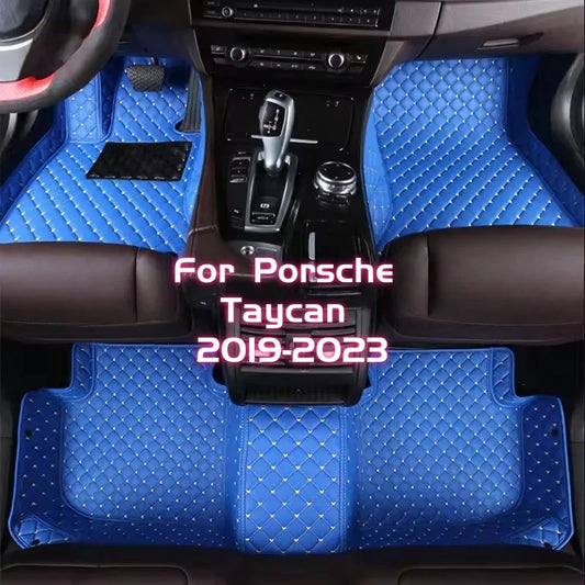 Custom Car Floor Mats For Porsche Taycan 2019 2020 2021 2022 2023 Anti-slip Wear-resistant Auto Carpets Foot Coche Accessories
