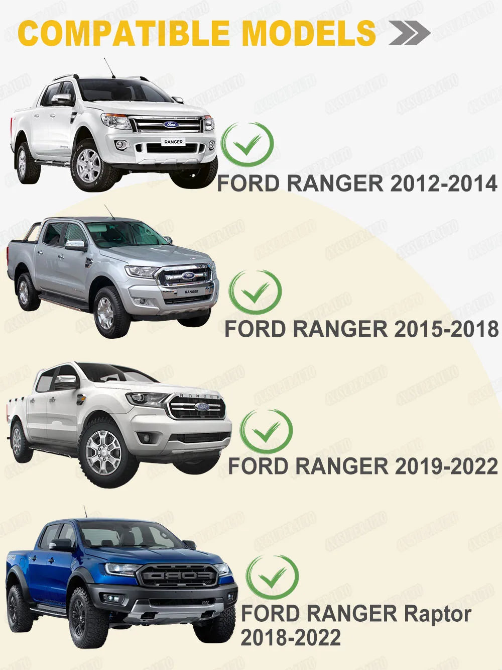 3D TPE Floor Car Floor Mats for Ford Ranger 2012-2021 T6 T7 T8 PX PX2 PX3 Wildtrak XLT Xl Double Cab PICKUP 4X4 Car Accessories