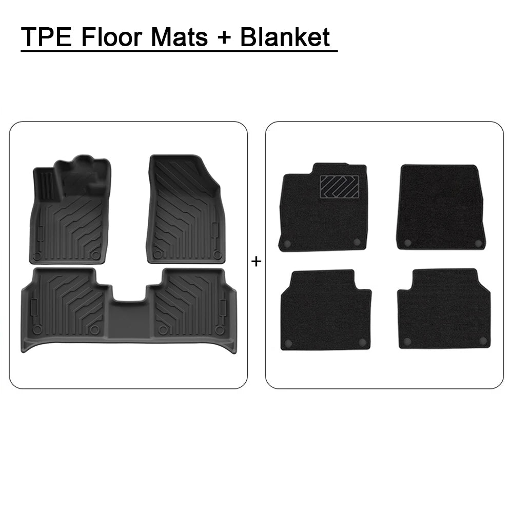 For VW ID.4 ID4 CROZZ 2021 2022 2023 2024 2025 TPE Floor Mats Rear Trunk Mats Layer Foot Pads Salon Carpet Full Cover LHD
