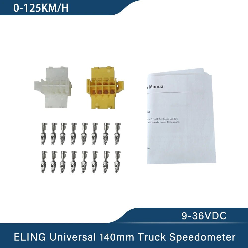 ELING Newest Universal 140mm Diameter Truck Speedometer Odometer 0-125km/h With Backlight 9-36V