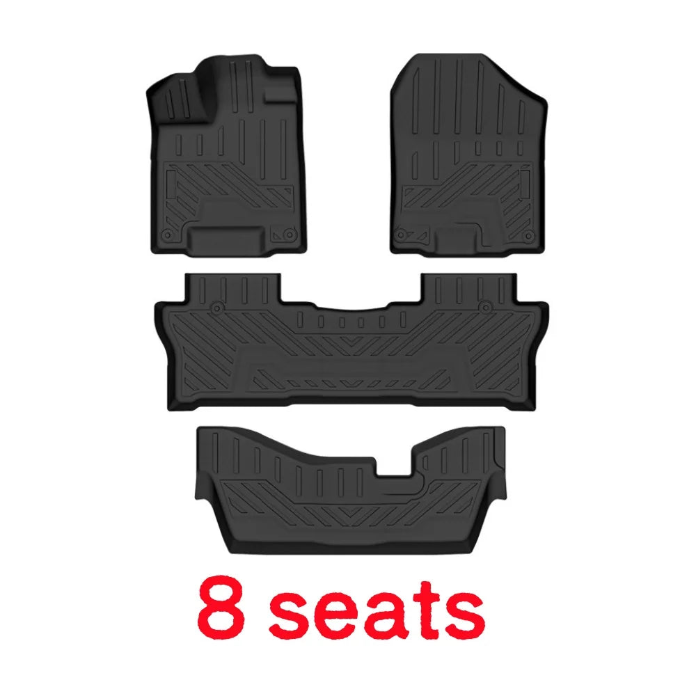 Floor Mats for Honda Pilot 2016-2022 All Weather Protection Cargo Liner with Backrest Mat Behind 3rd Row Back Seat Accessories