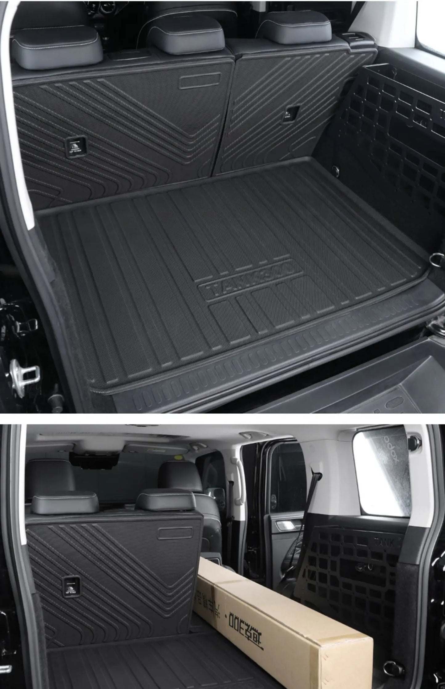 Rear Trunk Mats TPE Waterproof Cargo Liner For GWM Great Wall Tank 300 Full Surround Rear Seat Backrest Protection Pad