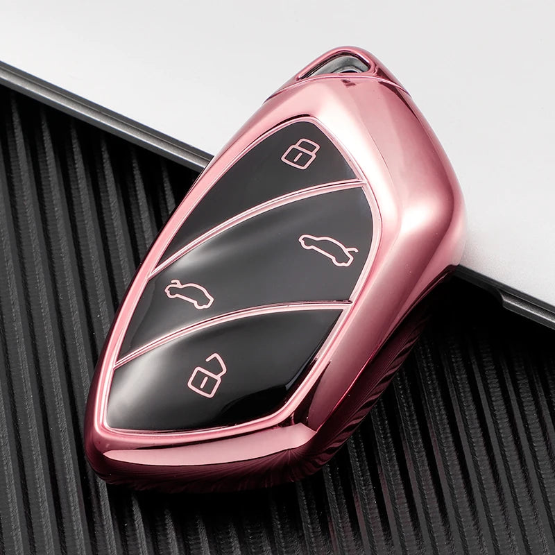 For MG6 EZS HS EHS MARVEL X MARVEL R Electric Roewe RX5 I6 I5 RX3 RX8 ERX5 MG ZS EV 2021 Soft TPU Car Key Case Cover Keychain