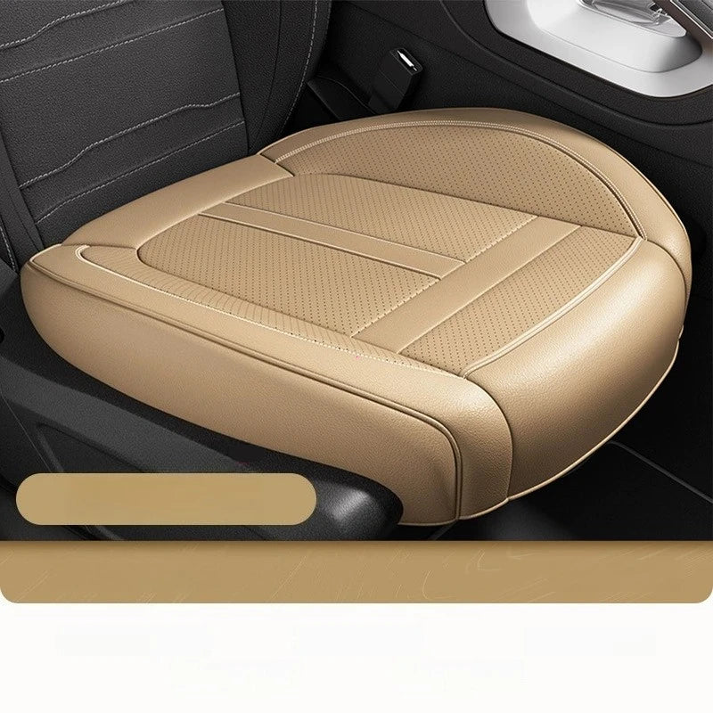 1PCS Nappa Leather Car Seat Cover Anti-Slip and Full Wrap Driver Car Seat Protector Mat Front Bottom Car Seat Cushion Cover