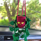1pc Car Skull Halloween Ornament, Car Decoration, Rearview Mirror Decoration, Hand-Crocheted and Creative