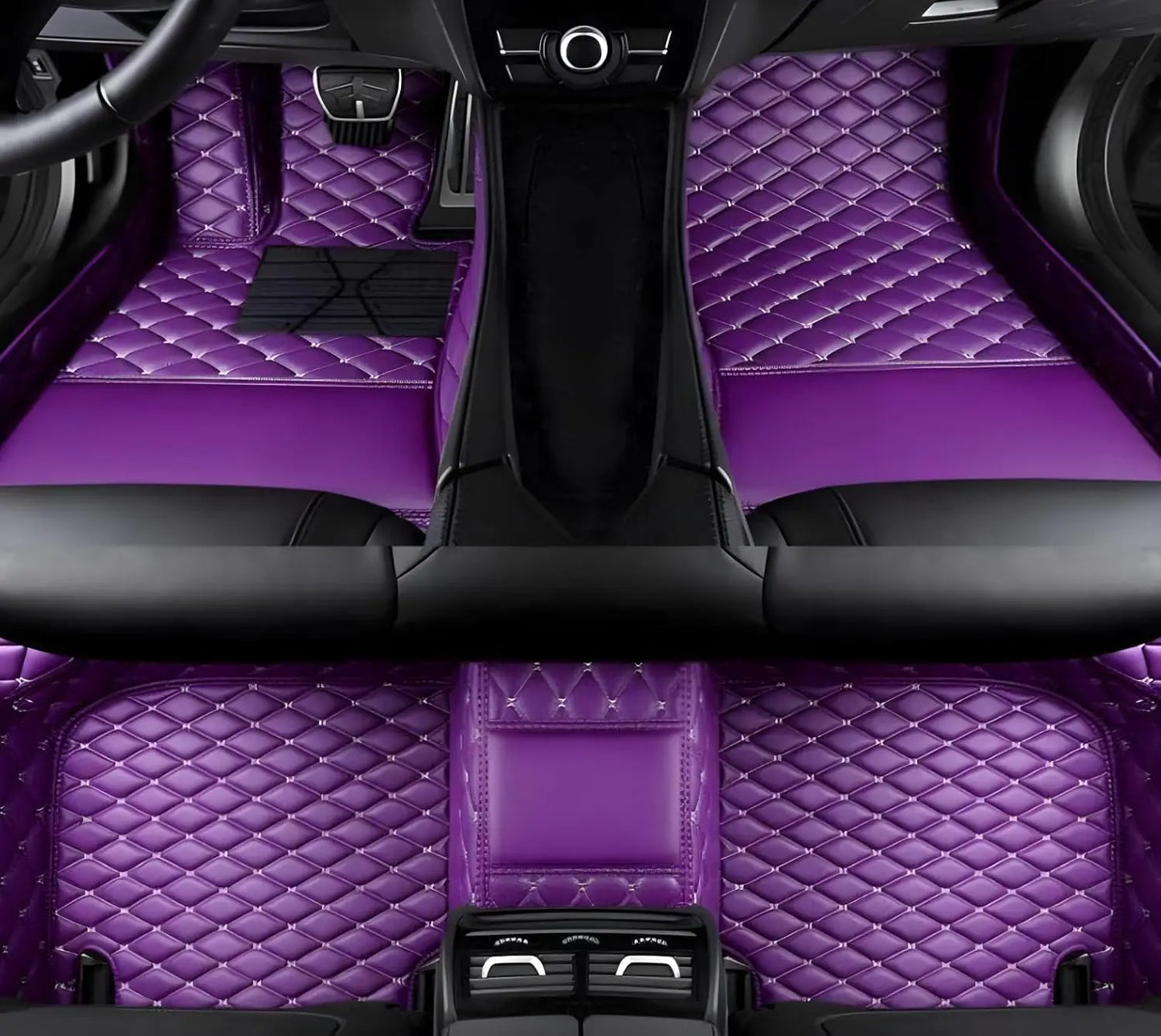 Custom Car Mats For Dacia Duster 2021~2023 Leather All Weather Waterproof Non-Slip Diamond Full Covered Personalized Black Red