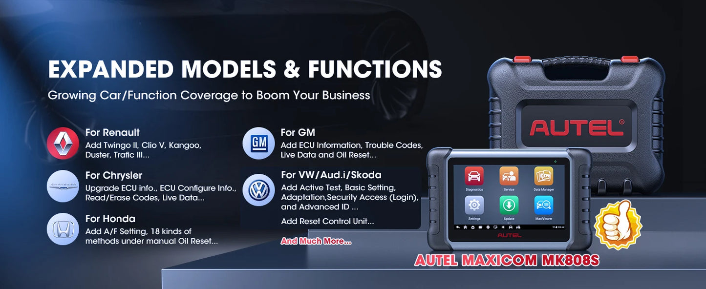 Autel MaxiCOM MK808S Bidirectional Tool as MK808BT Pro MX808S OBD2 Scanner Bi-directional Control Diagnosis Automotive Tools