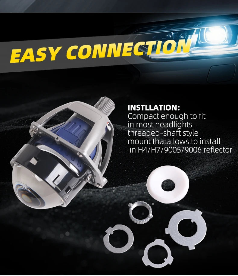 SANVI 3'' AF02 Bi Led Projector AFS Non-destructive Headlamp for Hella 3R G5 130W 6+3pcs Chips lamp Led Light Auto Acceesories