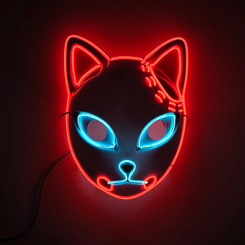 Halloween Carnival Party Costume Decoration Luminous LED Mask Halloween Mask LED Maske Light Up Party Masks for Glow Party