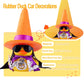 Car Rubber Duck Ornaments Halloween Duck Car Dashboard Decorations with Mini Witch Hat Sunglasses Necklace Halloween Accessories