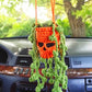 1pc Car Skull Halloween Ornament, Car Decoration, Rearview Mirror Decoration, Hand-Crocheted and Creative