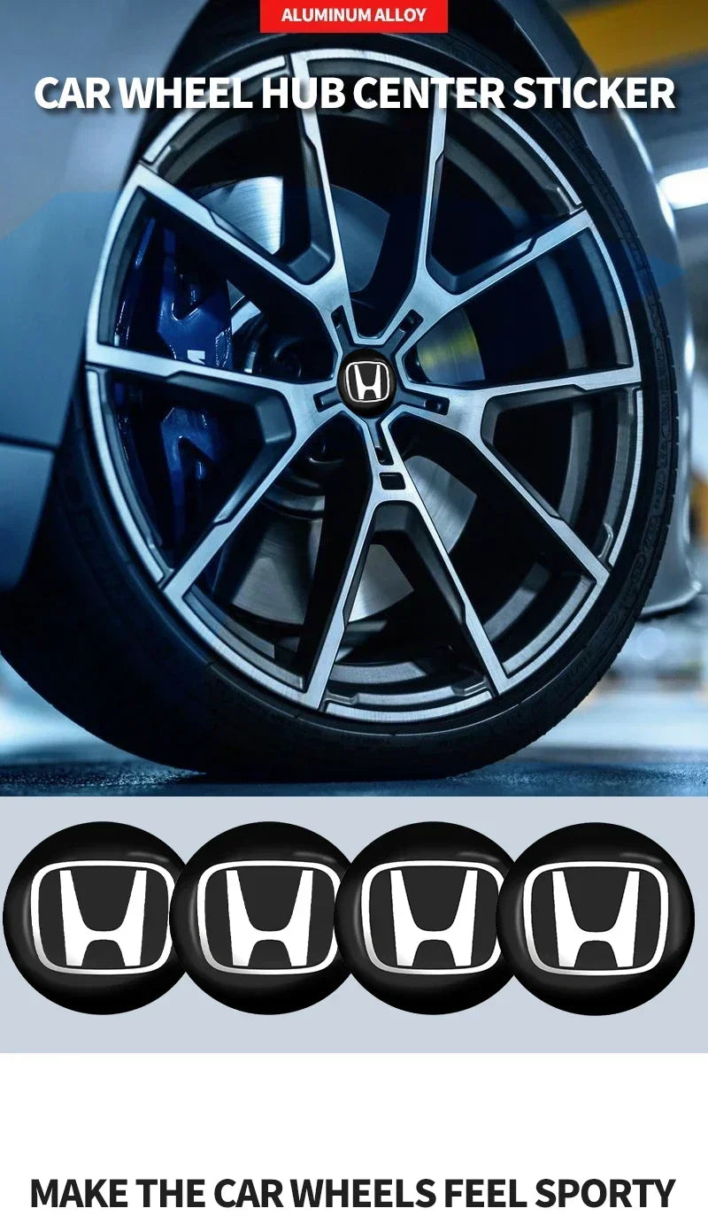4Pcs 56mm Car Wheel Center Hub Caps Logo Sticker For Honda Civic Fit Jazz Accord CRV HRV City Odyssey Passport Pilot Vezel