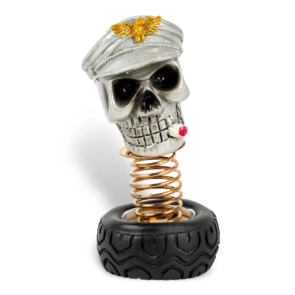 Car Ornament Shaking Halloween Skull Head Tire Spring Skulls Relieve Driving Fatigue Auto Decor Toys Car Decorations RS-SFN047