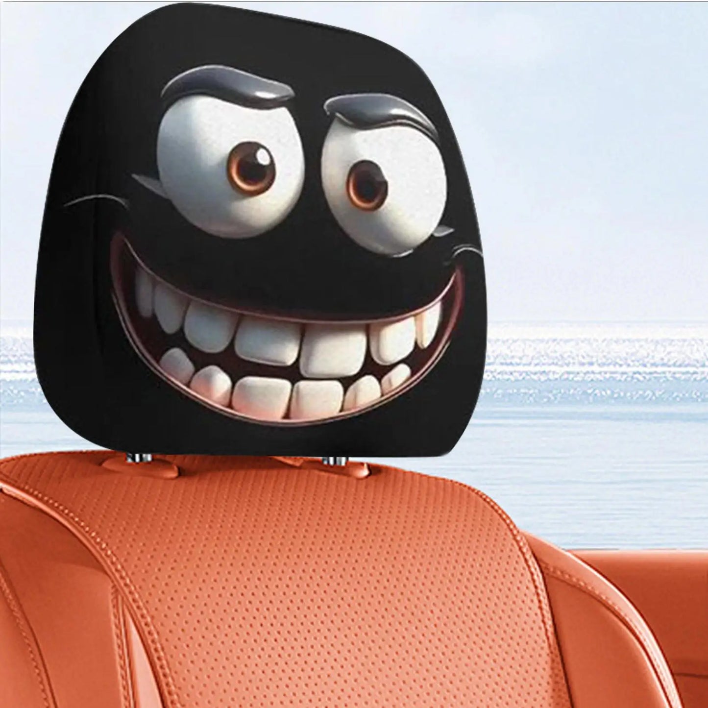 Funny Headrest Covers Halloween 1 Pair Breathable Car Headrest Protector Elastic Auto Interior Head Rest Covers for Halloween