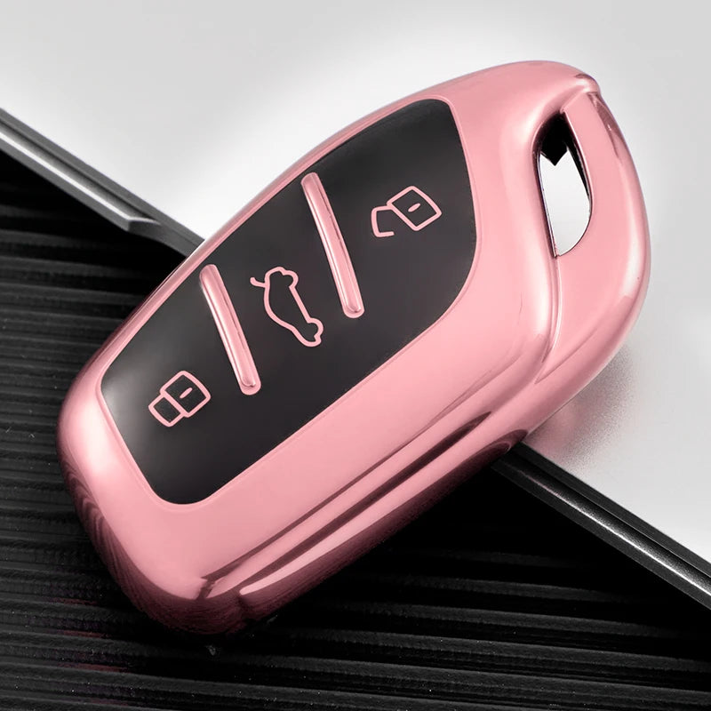 For MG6 EZS HS EHS MARVEL X MARVEL R Electric Roewe RX5 I6 I5 RX3 RX8 ERX5 MG ZS EV 2021 Soft TPU Car Key Case Cover Keychain