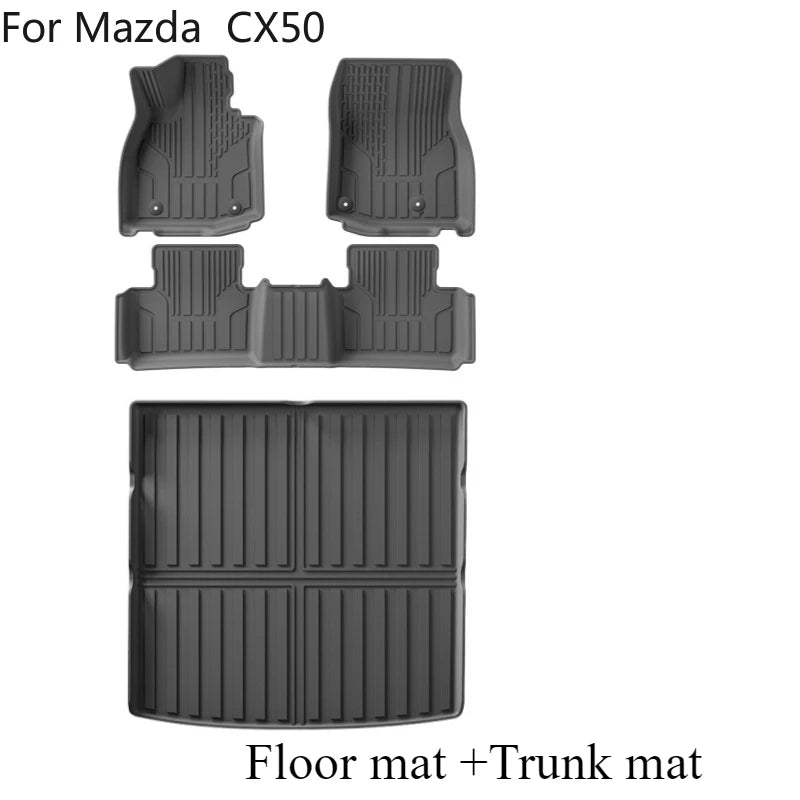 For Mazda CX-50 CX50  Floor Mats Trunk Mats All Weather Front Rear Cargo Liner Mat  Waterproof Anti-Slip Foot Pads Accessories