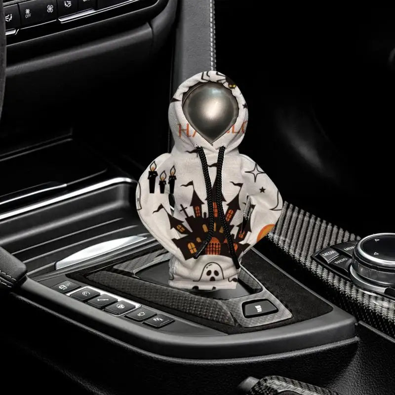 Hoodie Car Gear Shift Cover Halloween Decorative Protector Car Hoodie Decorated Shifter Cover For Vehicles Suvs Rvs Cars