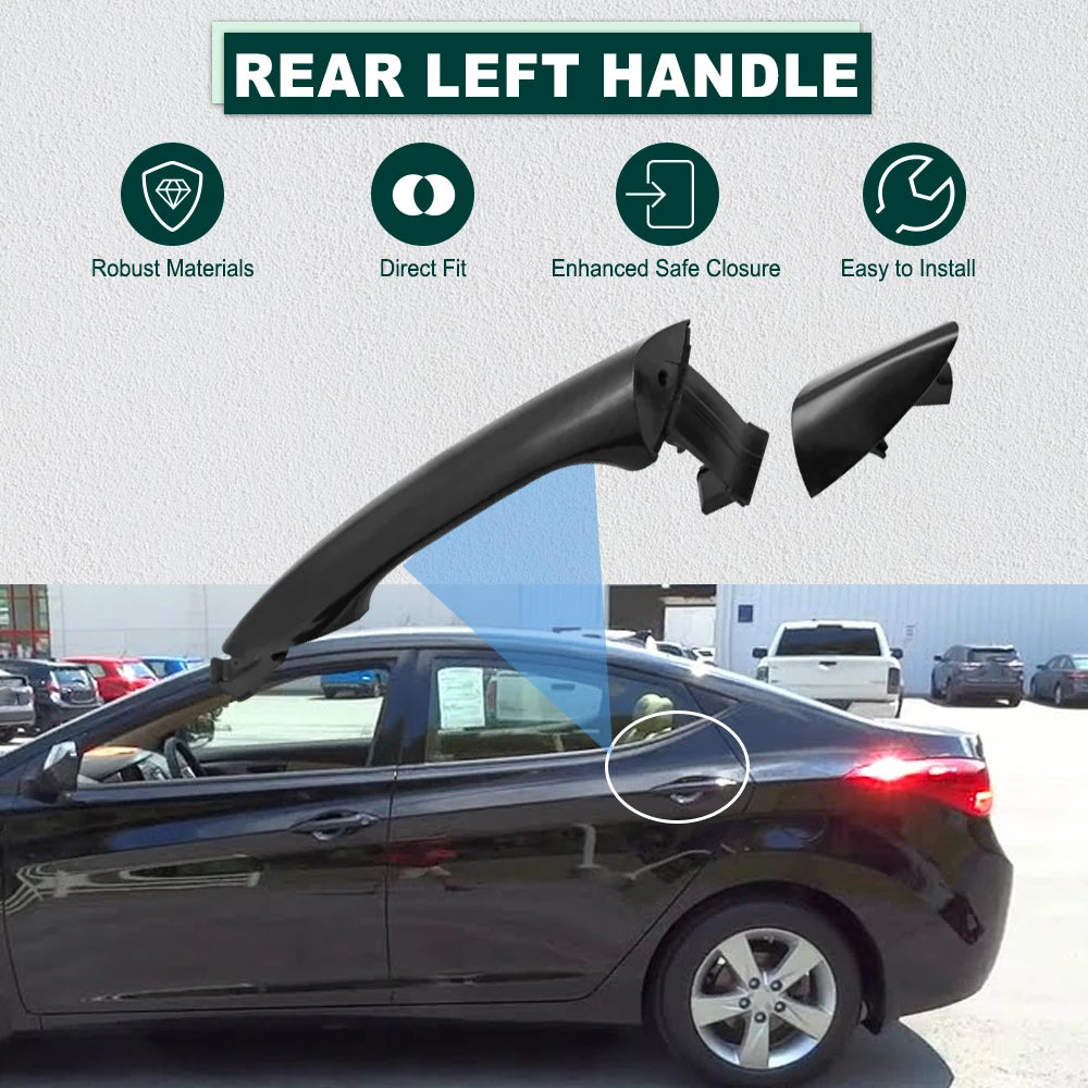 Black Exterior Door Handle for Hyundai Elantra 2011 2012 2013 2014 2015 2016 Front Rear Left Right