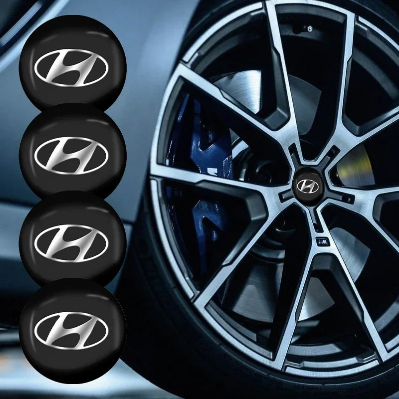 4Pcs Car Emblem Wheel Center Hub Badge Stickers Accessories For Hyundai I20 I30 I40 IX20 IX35 Kona Getz Genesis Veloster Tucson
