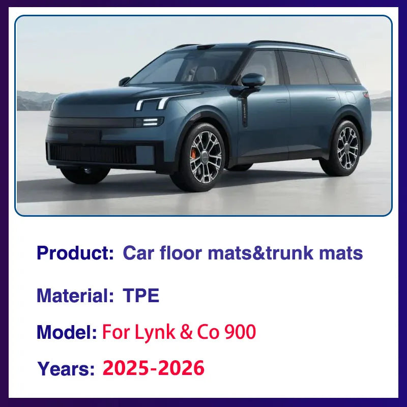 For Lynk Co 900 2025 2026 6 Seats Car TPE Floor Mats Waterproof Leather Foot LHD Mud Carpet Rug Auto Car Interior Accessories