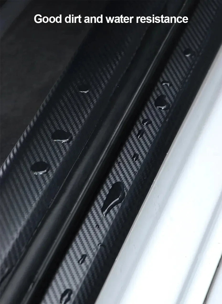3D Carbon Fiber Sticker Paste Car Threshold Protective Film Anti Scratch Waterproof Matte Black Nano Sticker for Car Body
