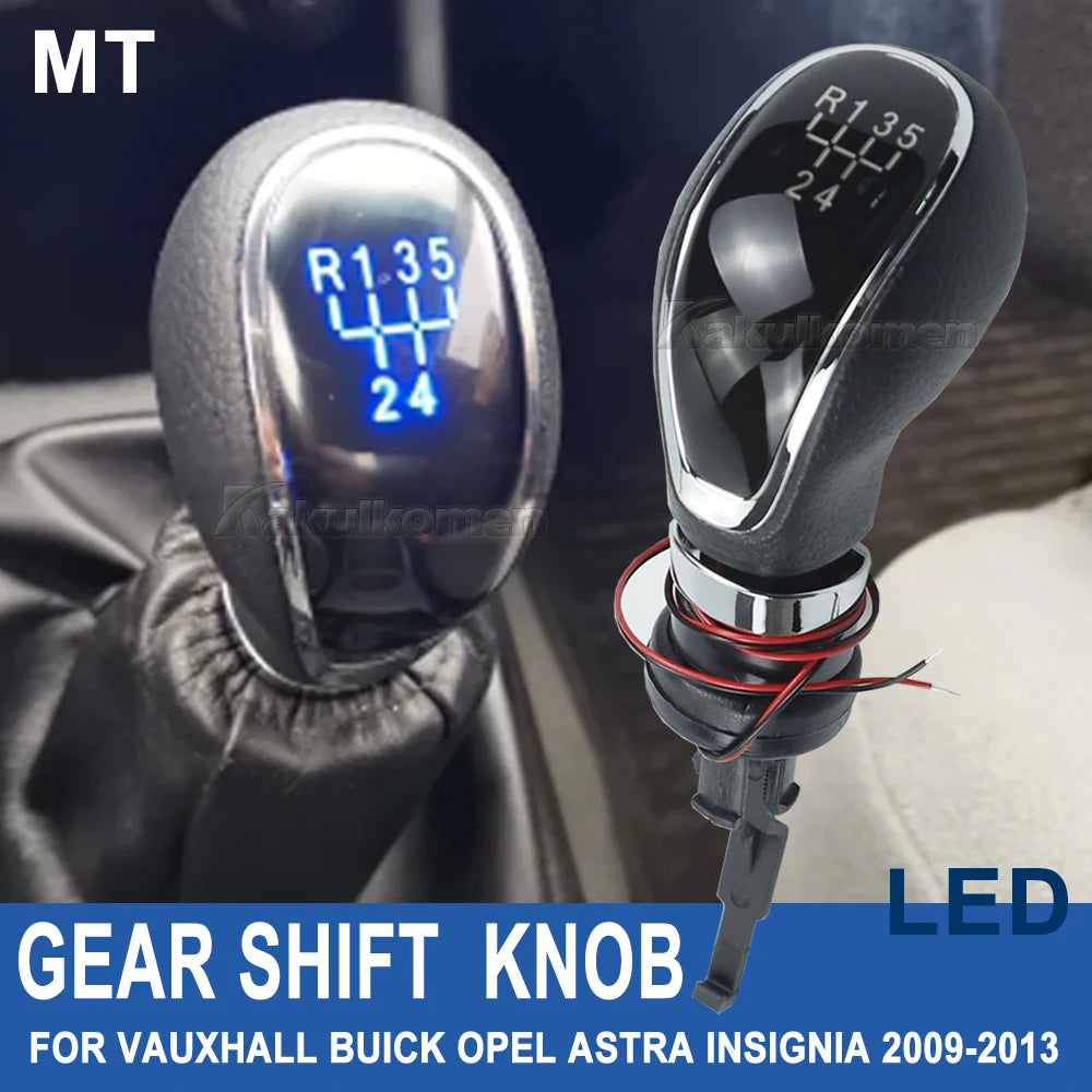LED 5 6 Speed Car Gear Gear Shift Knob Manual Handle Head Lever for Vauxhall Buick Opel Astra Insignia 2009 2010 2011 2012 2013