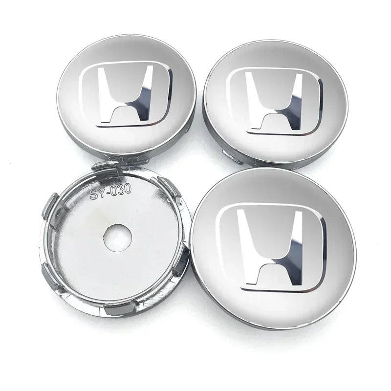 4pcs 60mm Car Wheel Center Hub Cap Rim Cover Emblem Stickers For Honda Civic Fit Jazz Accord Pilot Passport Stepwgn CRV BRV HRV