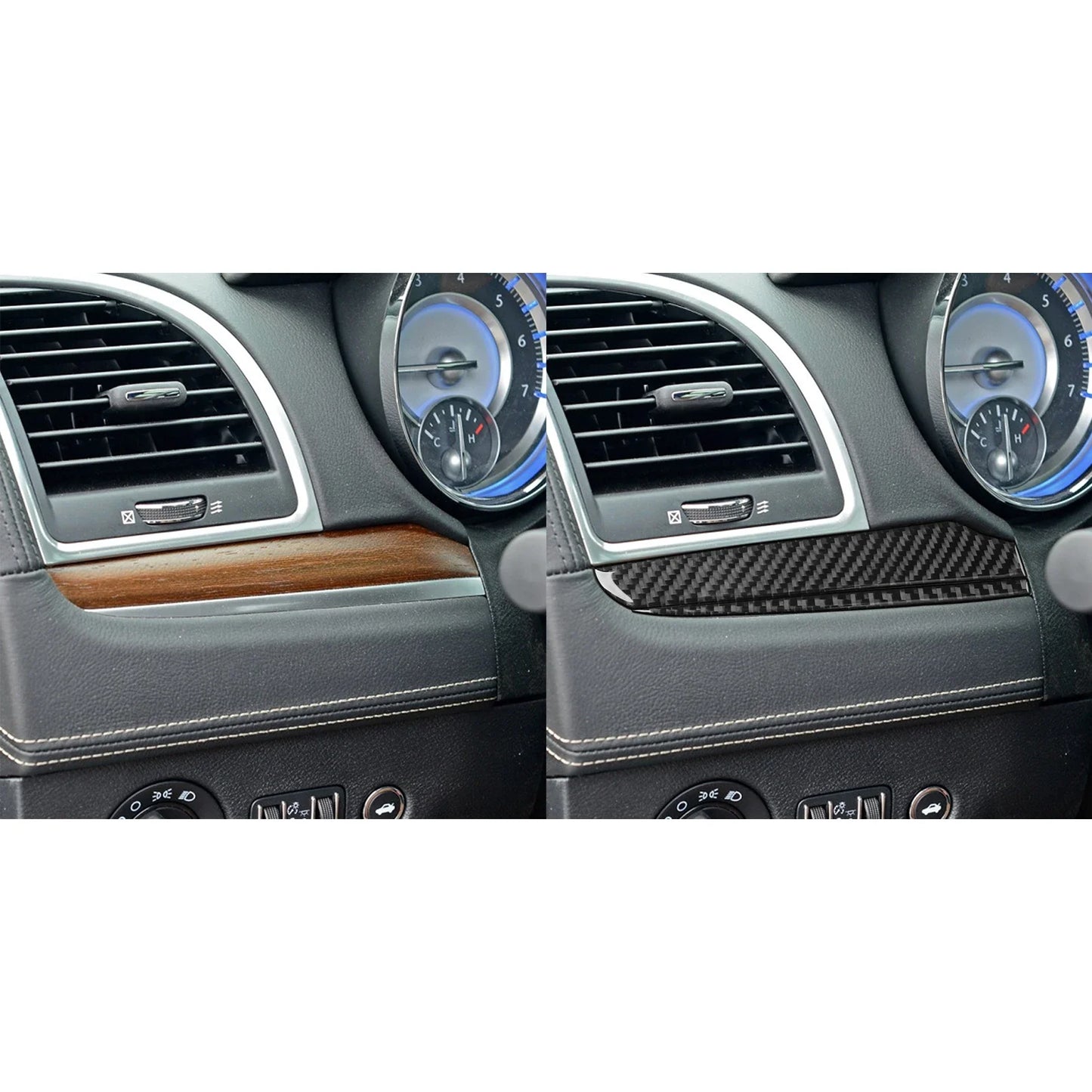 For Chrysler 300 300C 2015-2021 Carbon Fiber Center Console Dashboard Panel Interior Cover Stickers Auto Trim Car Accessories