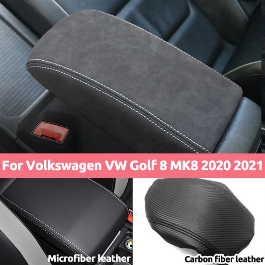 For Volkswagen VW Golf 8 MK8 2020 2021 Suede Leather Car Armrest Box Protector Cover Central Control Interior Accessories