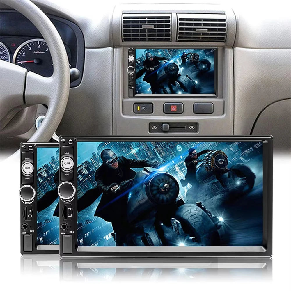 Podofo 2 Din Car Radio Stereo Bluetooth 7" HD Car Stereo Auto Audio Multimedia Player MP5 Universal Touch Screen USB TF FM