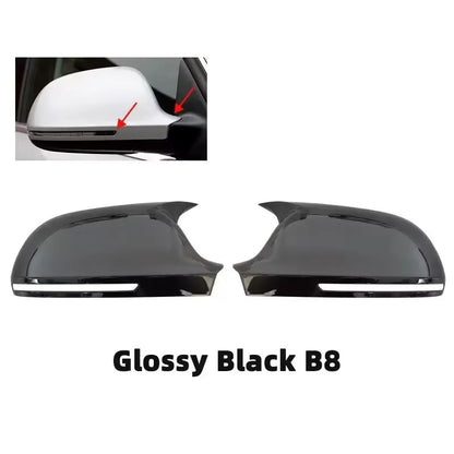 For Audi A3 8P A4 A5 B8 A6L A8L RS6 S8 Q3 S5 RS3 Side Mirror Cover Cap ABS Glossy Black Car Exterior Accessory