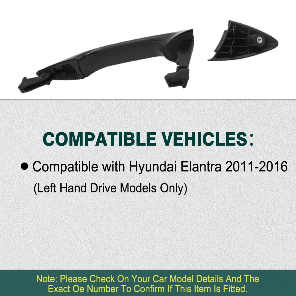 Black Exterior Door Handle for Hyundai Elantra 2011 2012 2013 2014 2015 2016 Front Rear Left Right