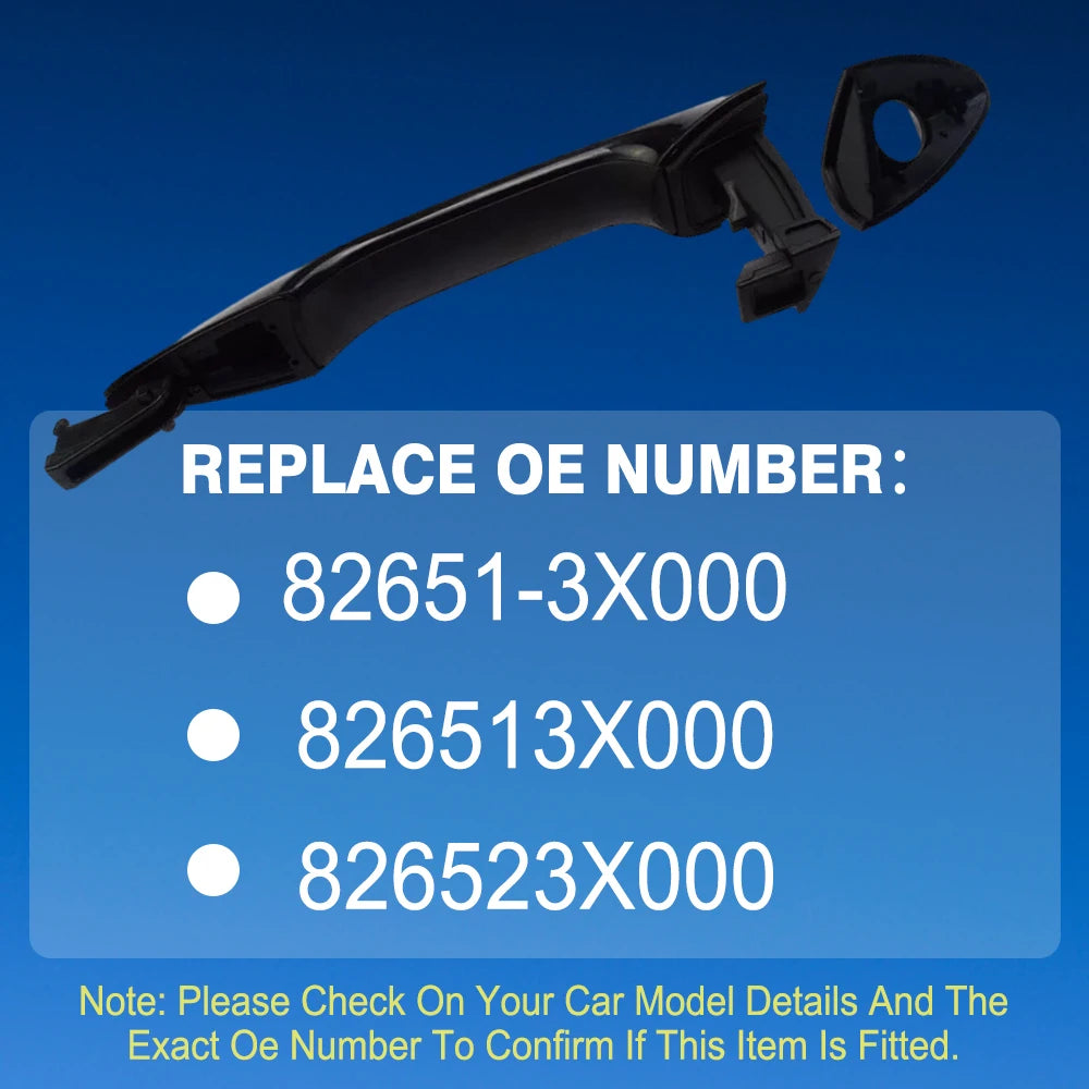 Black Exterior Door Handle for Hyundai Elantra 2011 2012 2013 2014 2015 2016 Front Rear Left Right