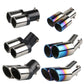 64mm Universal Double Pass Exhaust Pipe Tip Exhaust Silencer Muffler Tip Stainless Steel Pipe Trim Modified Exhause Tail Pipe