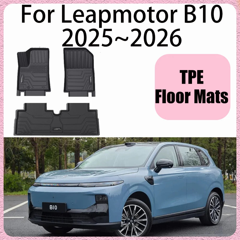 For Leapmotor B10 2025~2026 LHD Car TPE Floor Mats Waterproof Carpets Anti-scratch Protection Interior Accessories