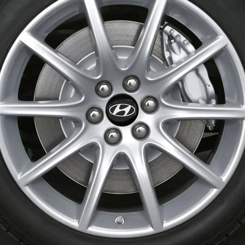4pcs Car Wheel Center Hub Cap Badge Logo Emblem Decal Sticker Styling for Hyundai Elantra Tucson Sonata Tucson Creta Kona IX35