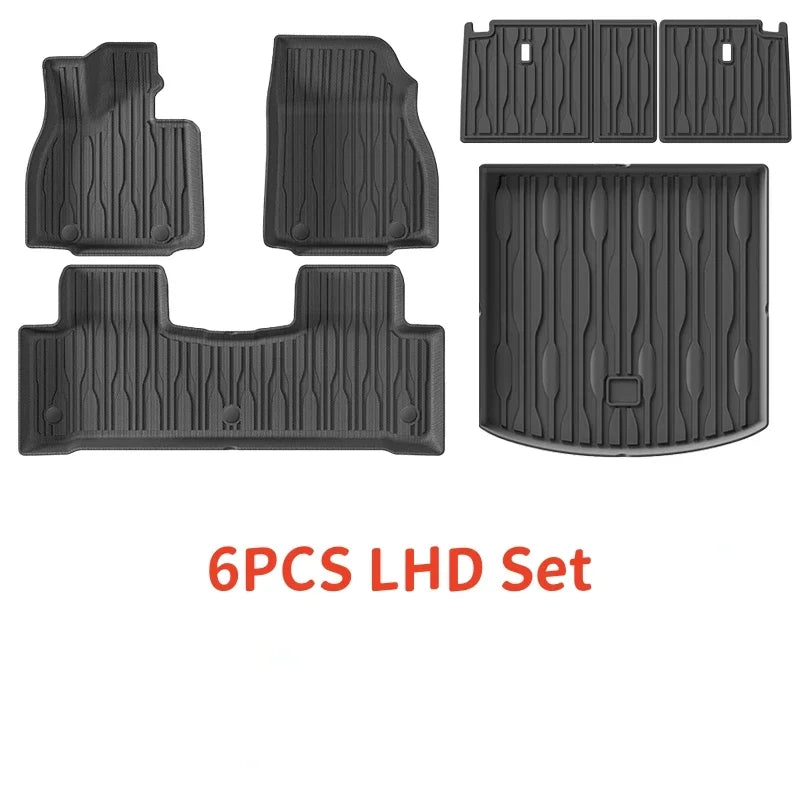 For BYD SEALION 7 2024 2025 TPE Car Floor Mats and Cargo liners, All Weather Waterproof RHD&LHD Backrest Mats Trunk Mats