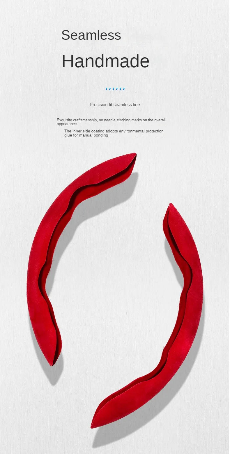 38CM Car Steering Wheel Booster Cover Suede Universal Thicken Non-Slip Auto Interior Steer Protector Decoration Accessories