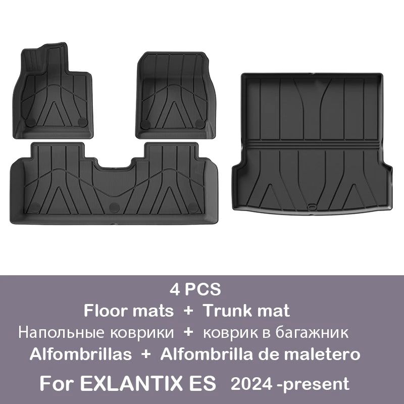 Car Floor Mats for EXLANTIX ES 2025 2024-present Trunk Mats Cargo Liner Protector Waterproof Non-slip Foot Pad Carpet Kits