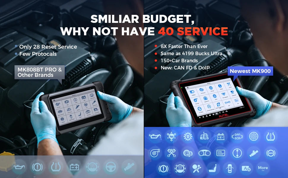 Autel MaxiCOM MK900 OBD2 Scanner Code Reader DoIP CAN FD Active Test Car Diagnostic Tool Code Reader OBDII Key Coding PK MX808S