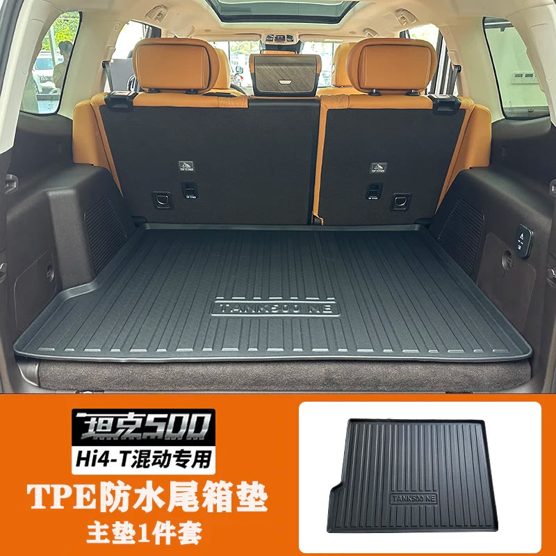 Rear Trunk Mats TPE Waterproof Cargo Liner Boot Lugguage Protective Pad For Great Wall Tank 500 Hi4-T Interior Accessories