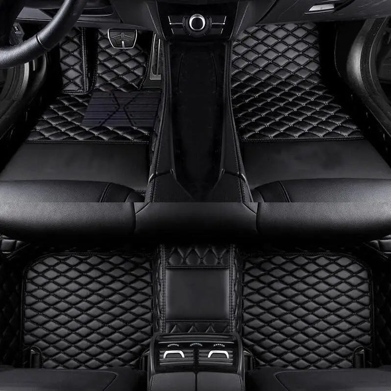 Custom Car Mats For Dacia Duster 2021~2023 Leather All Weather Waterproof Non-Slip Diamond Full Covered Personalized Black Red