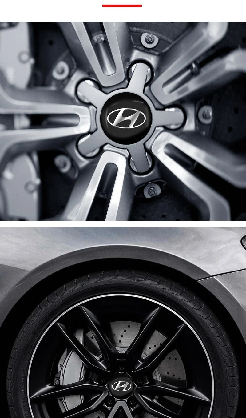 4Pcs Car Emblem Wheel Center Hub Badge Stickers Accessories For Hyundai I20 I30 I40 IX20 IX35 Kona Getz Genesis Veloster Tucson