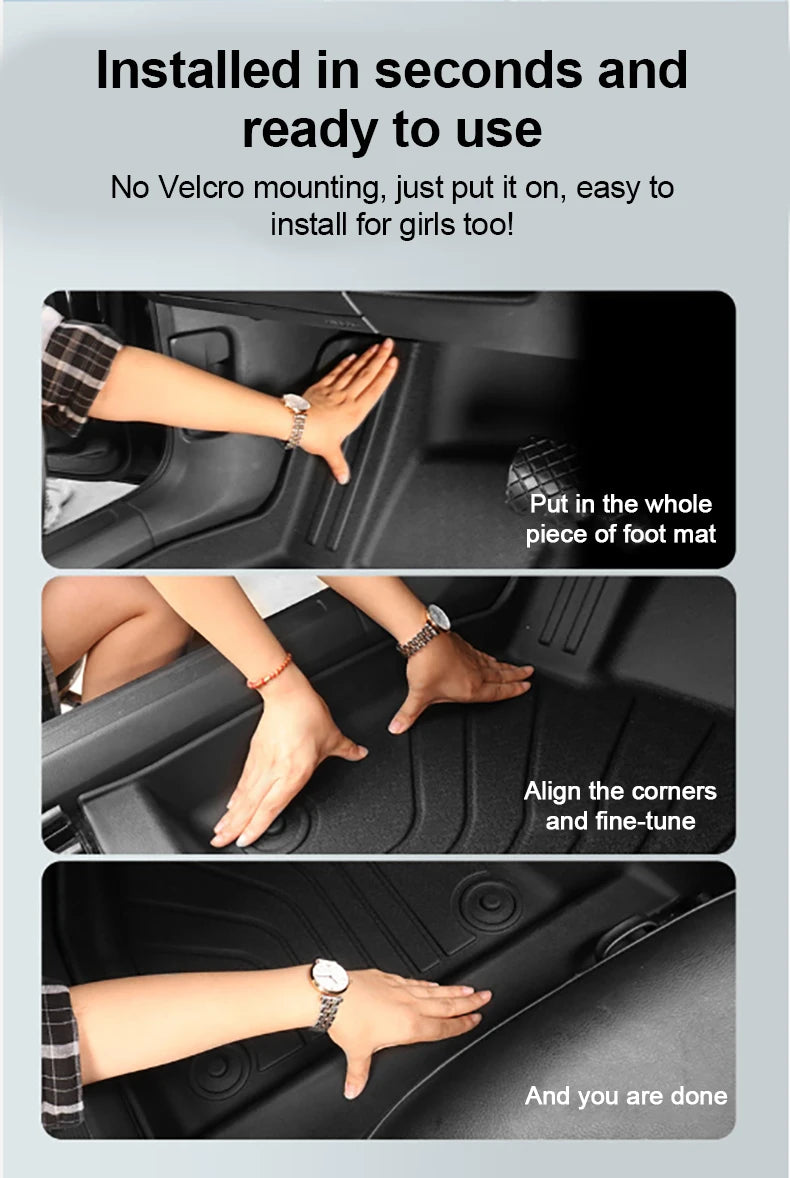 LHD For MGS5 EV ES34 2024 2025 MG ES5 TPE Floor Mats Cargo Foot Pad Tray Waterproof Full Set Rug Tappetos Internal Car Accessory