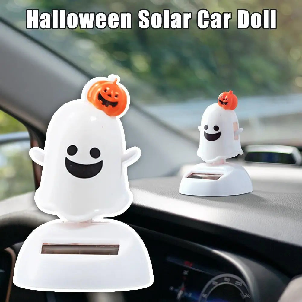 Hot Sale Halloween Solar Energy Creative Bobble Head Doll Car Decorations Cartoon Decorations Children's Gifts