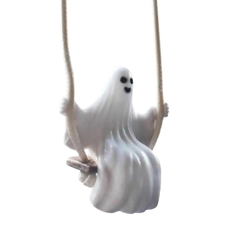 Swinging Car Ghost Halloween Pendant Swinging Charm Car Mirrors Decorations Exquisite Cute Car Interior Rear View Mirrors