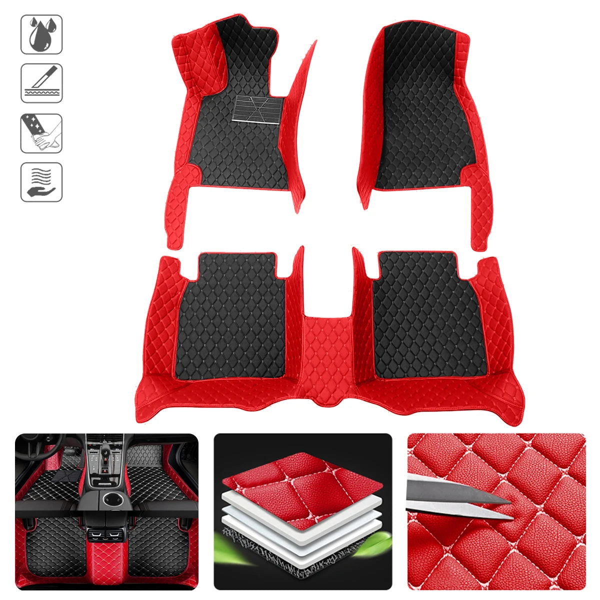 Custom Auto Luxury Leather Car Floor Mat For Renault Clio 4 2013 2014 2015 2016 Car Mat Full Set Women Waterproof Accessories